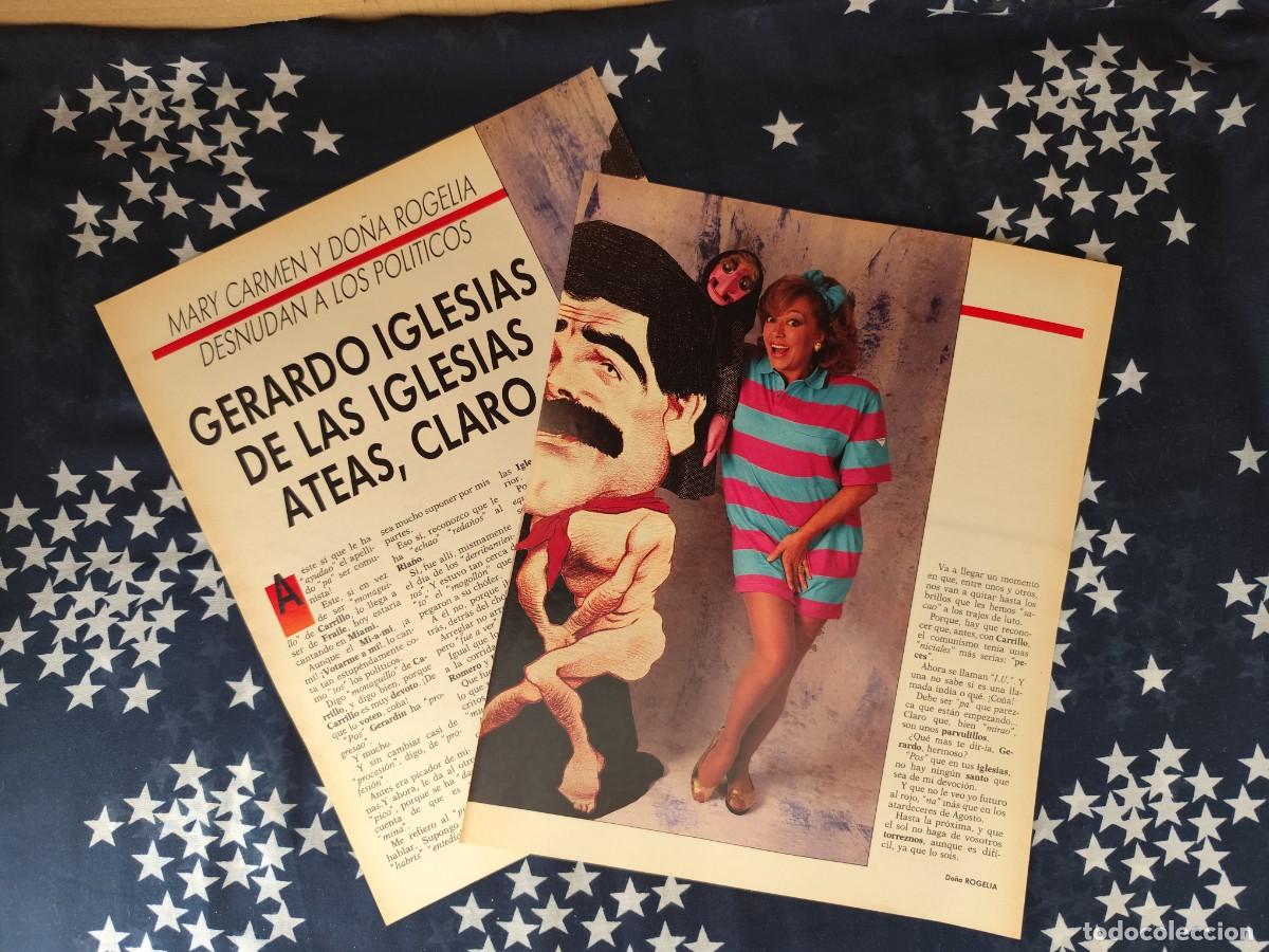 Coleccionismo de revista Intervi&uacute;: Mary Carmen y Do&ntilde;a Rogelia Desnudan a los pol&iacute;ticos Recorte/Cliping Revista Interviu 588 - 1987