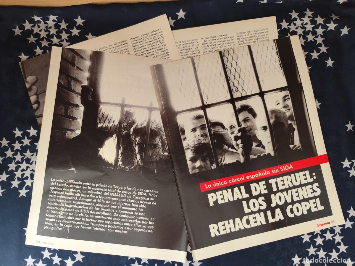 Coleccionismo de revista Intervi&uacute;: La &uacute;nica c&aacute;rcel espa&ntilde;ola sin Sida . Penal de Teruel Recorte/Cliping Revista Interviu 587 - 1987