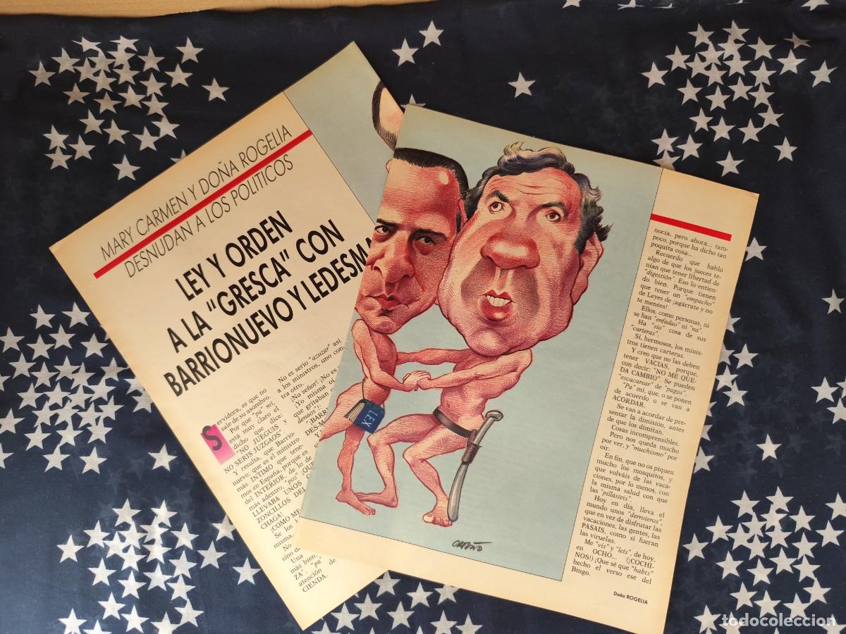 Coleccionismo de revista Intervi&uacute;: Mary Carmen y Do&ntilde;a Rogelia desnudan a los pol&iacute;ticos Recorte/Cliping Revista Interviu 587 - 1987