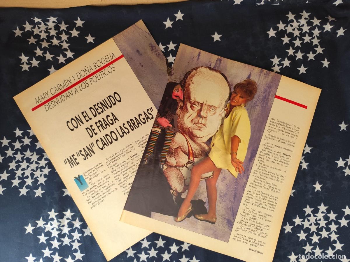 Coleccionismo de revista Intervi&uacute;: Mary Carmen y Do&ntilde;a Rogelia desnudan a los pol&iacute;ticos Recorte/Cliping Revista Interviu 586 - 1987