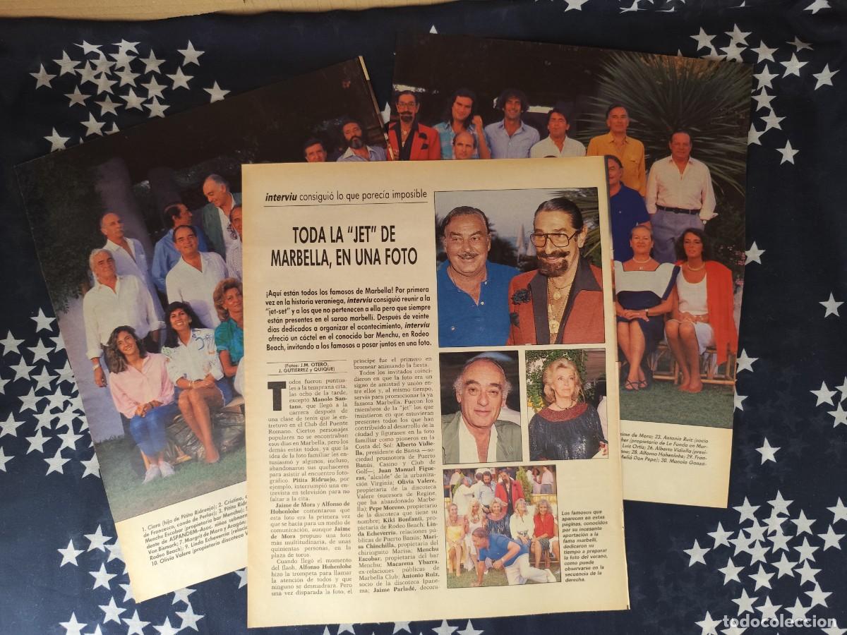 Coleccionismo de revista Intervi&uacute;: Toda la jet de Marbella,en una foto Recorte/Cliping Revista Interviu 586 - 1987