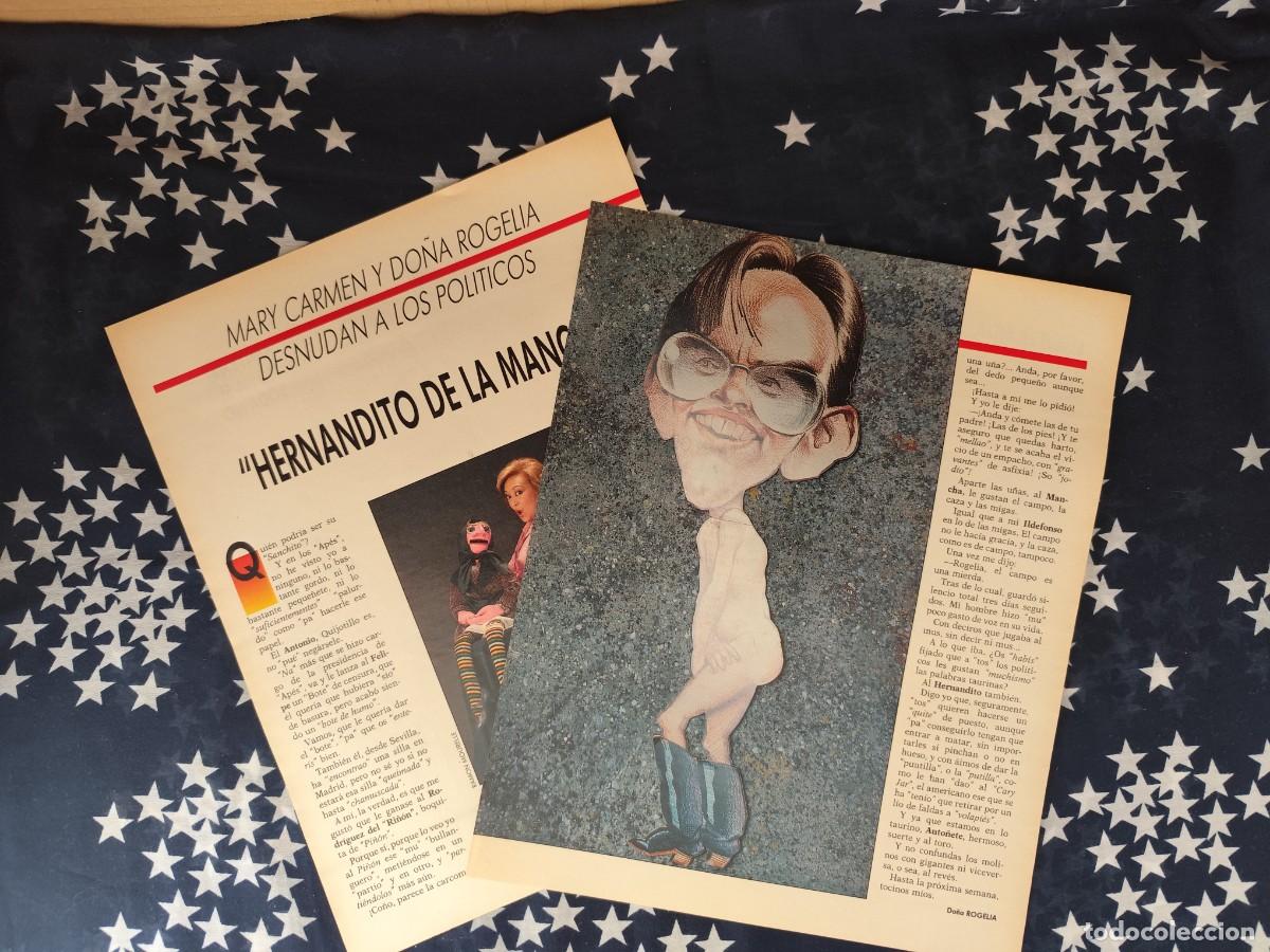 Coleccionismo de revista Intervi&uacute;: Mary Carmen y Do&ntilde;a Rogelia desnudan a los pol&iacute;ticos Recorte/Cliping Revista Interviu 584 - 1987