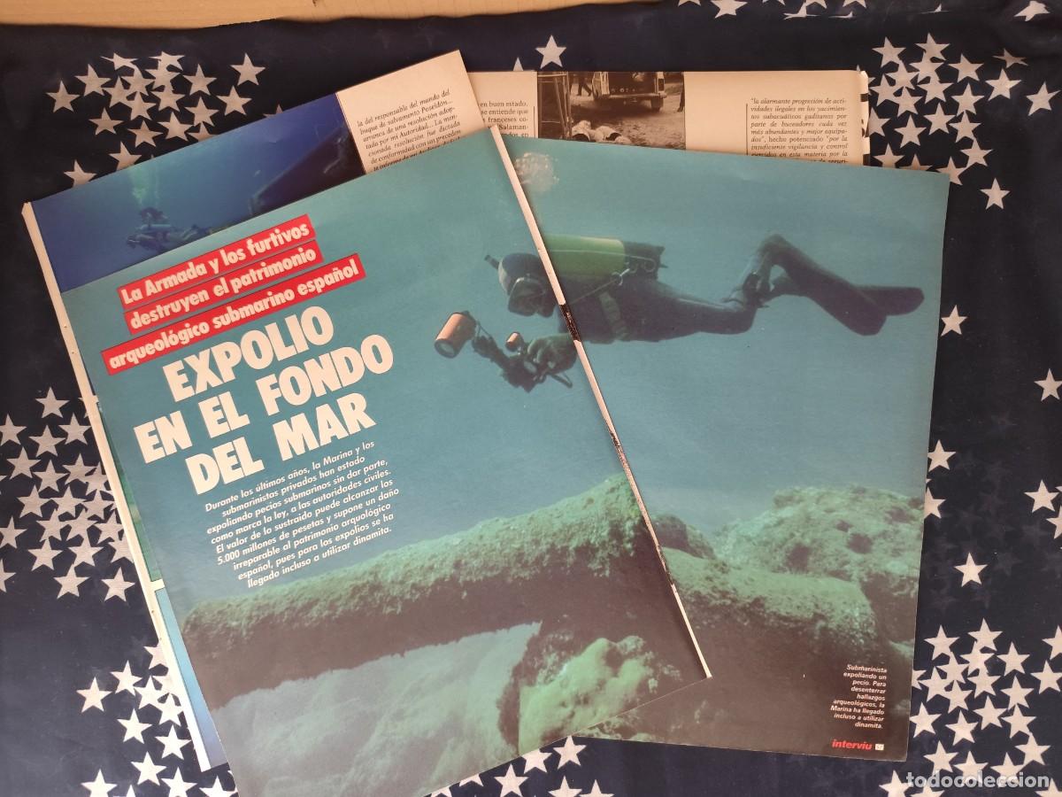 Coleccionismo de revista Intervi&uacute;: Expolio en el fondo del mar Recorte/Cliping Revista Interviu 582 - 1987