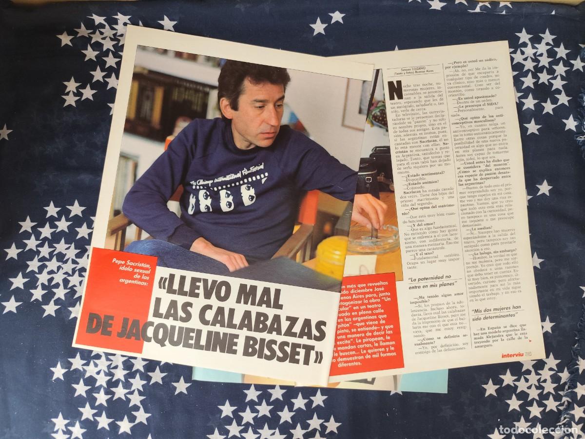 Coleccionismo de revista Intervi&uacute;: Pepe Sacrist&aacute;n &iacute;dolo sexual de las argentinas Recorte/Cliping Revista Interviu 579 - 1987