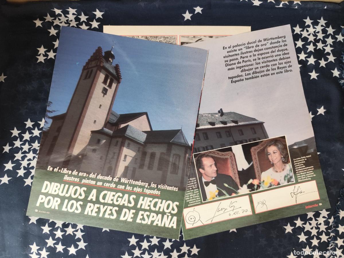 Coleccionismo de revista Intervi&uacute;: Dibujos a ciegas hechos por los reyes de Espa&ntilde;a Recorte/Cliping Revista Interviu 578 - 1987