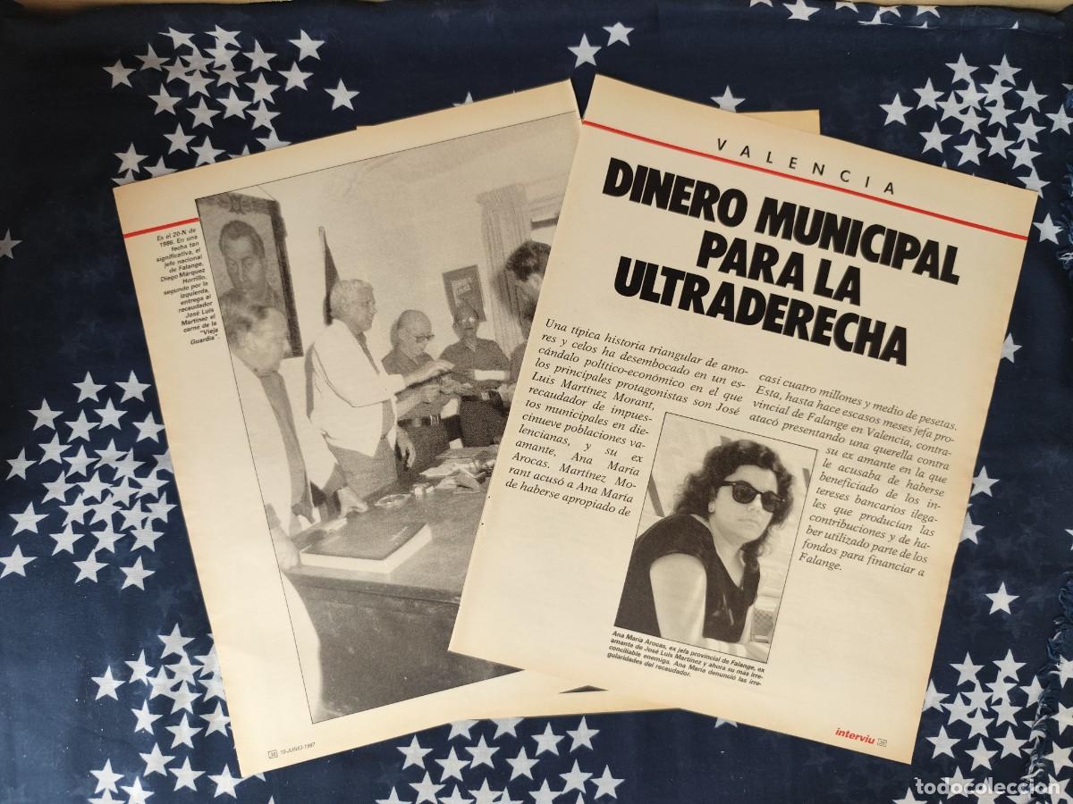 Coleccionismo de revista Intervi&uacute;: Valencia Dinero municipal para la ultraderecha Recorte/Cliping Revista Interviu 578 - 1987