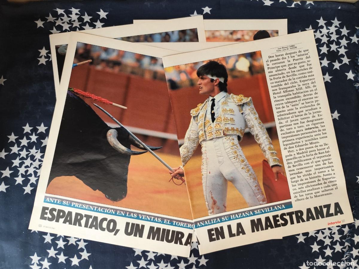 Coleccionismo de revista Intervi&uacute;: Espartaco un Miura en la Maestranza Recorte/Cliping Revista Interviu 576 - 1987