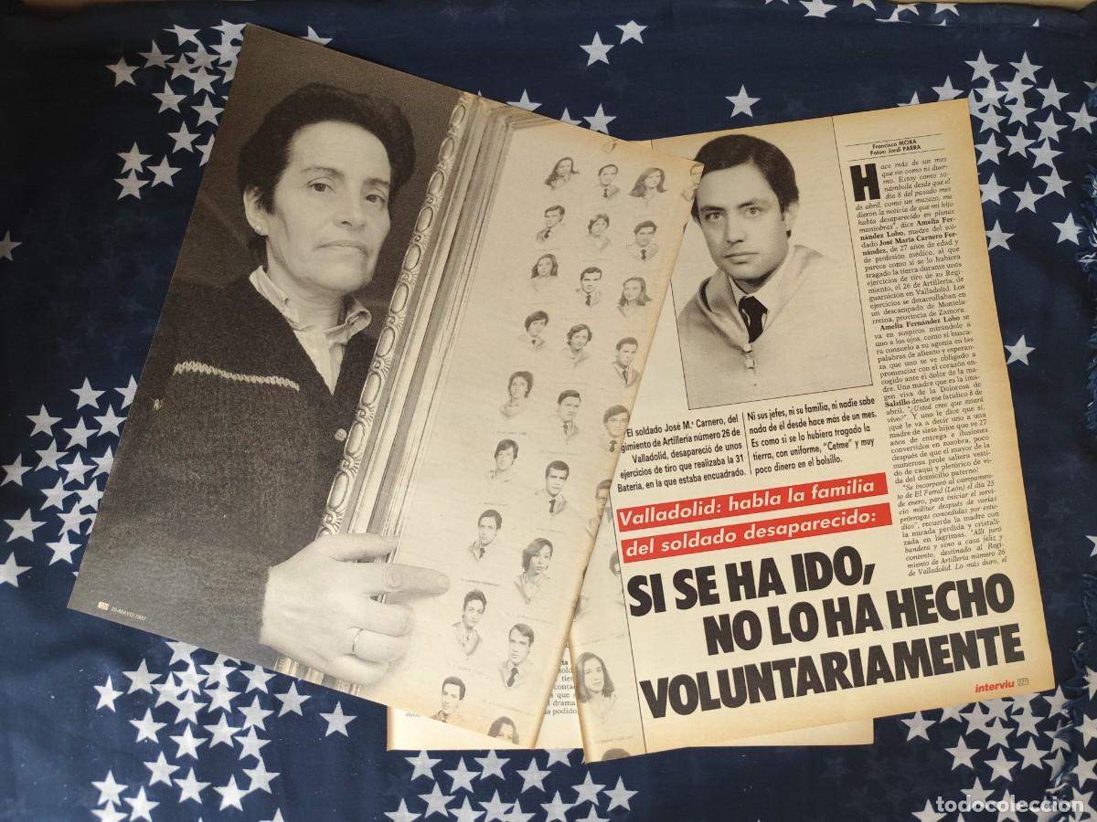 Coleccionismo de revista Intervi&uacute;: Valladolid habla la familia del soldado desaparecido Recorte/Cliping Revista Interviu 575 - 1987
