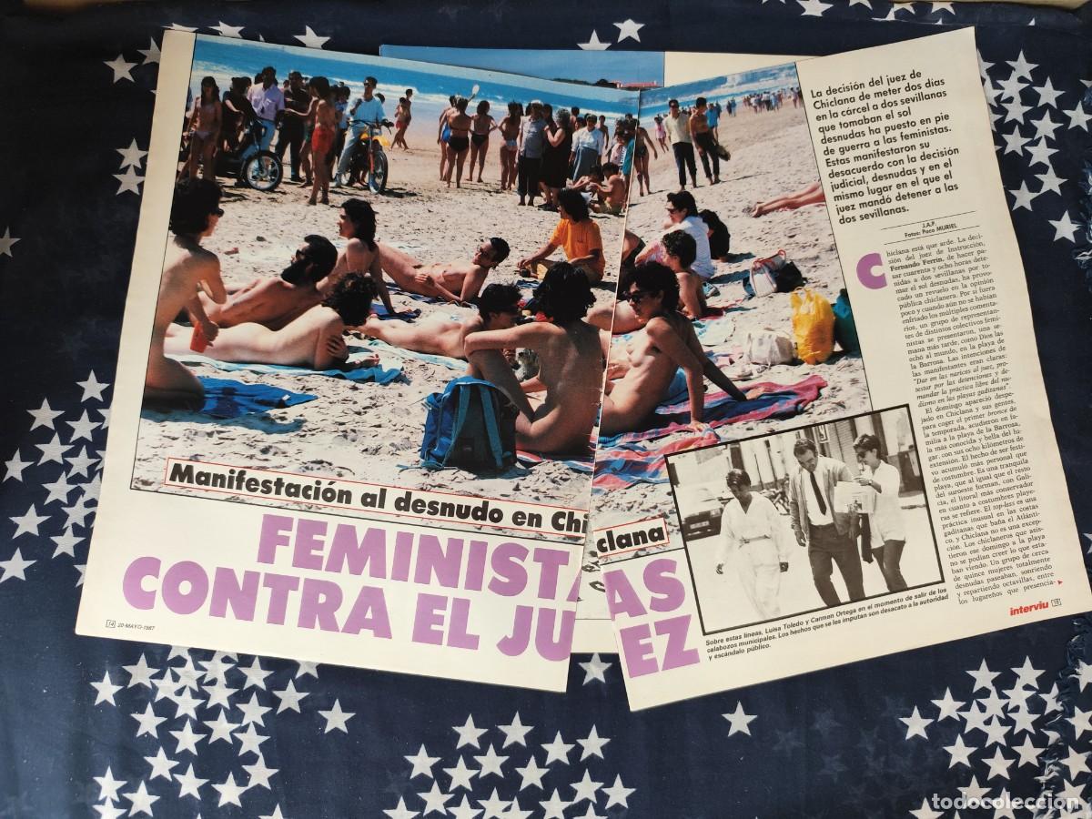 Coleccionismo de revista Intervi&uacute;: Feministas contra el juez Recorte/Cliping Revista Interviu 575 - 1987