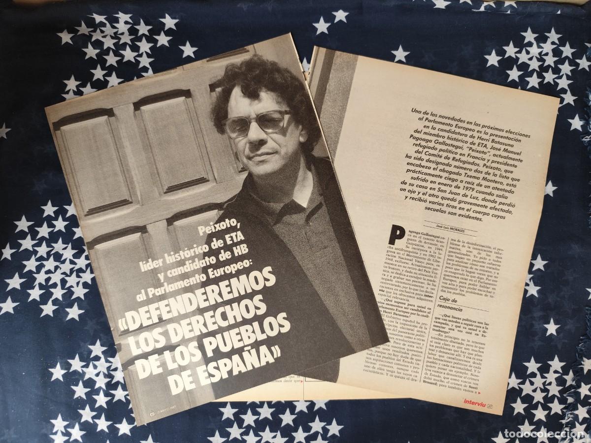 Coleccionismo de revista Intervi&uacute;: Peixoto defenderemos los derechos de los pueblos de Espa.Recorte/Cliping Revista Interviu 574 - 1987
