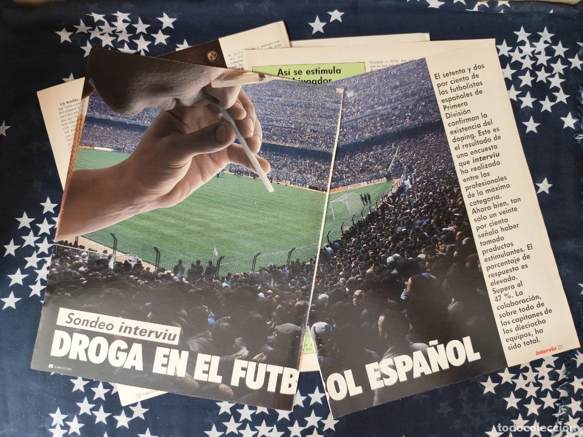 Coleccionismo de revista Intervi&uacute;: Droga en el f&uacute;tbol espa&ntilde;ol Recorte/Cliping Revista Interviu 573 - 1987