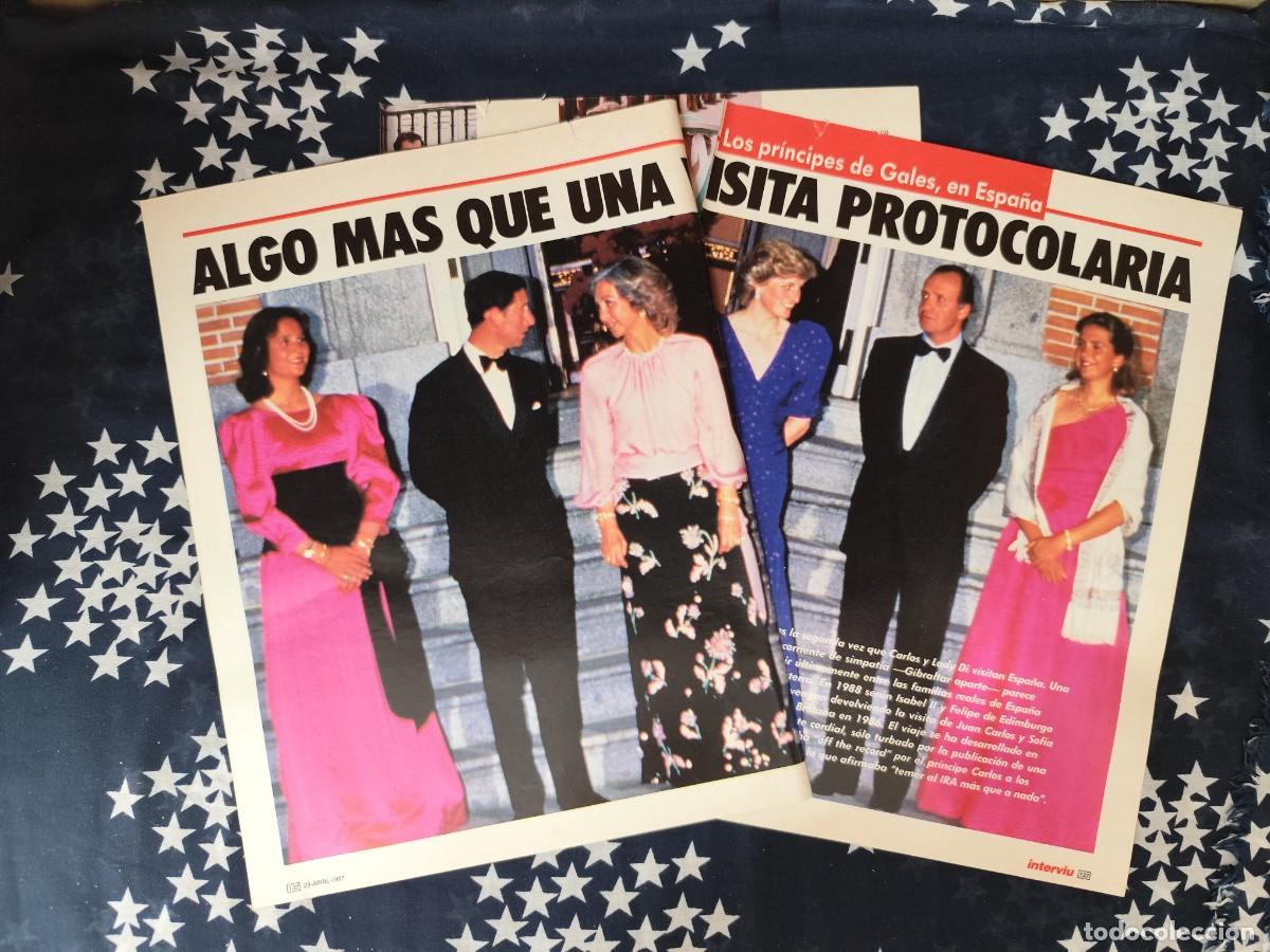 Coleccionismo de revista Intervi&uacute;: Los Pr&iacute;ncipes de Gales en Espa&ntilde;a Recorte/Cliping Revista Interviu 572 - 1987