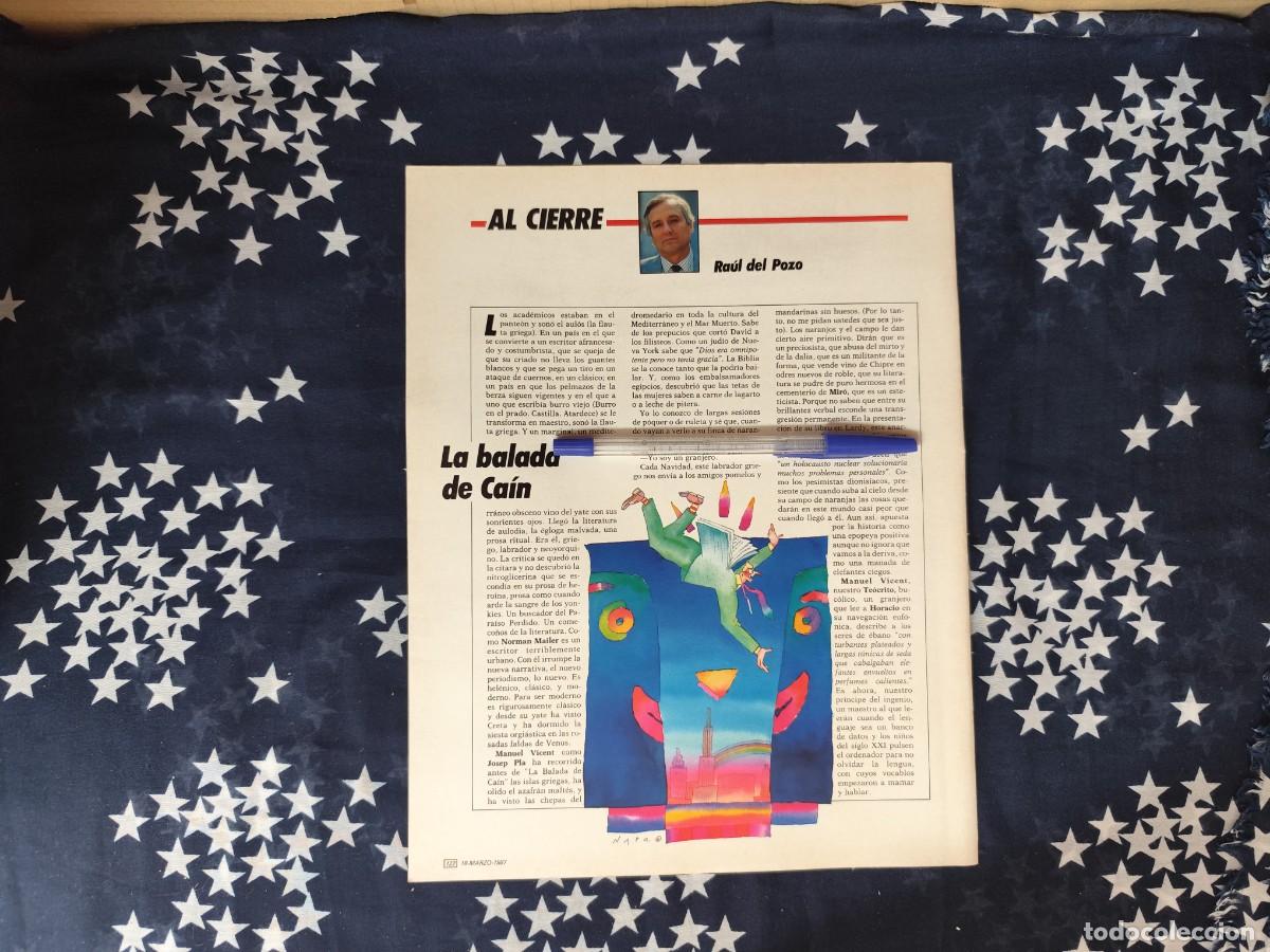 Coleccionismo de revista Intervi&uacute;: Al cierre la balada de Ca&iacute;n Recorte/Cliping Revista Interviu 566 - 1987