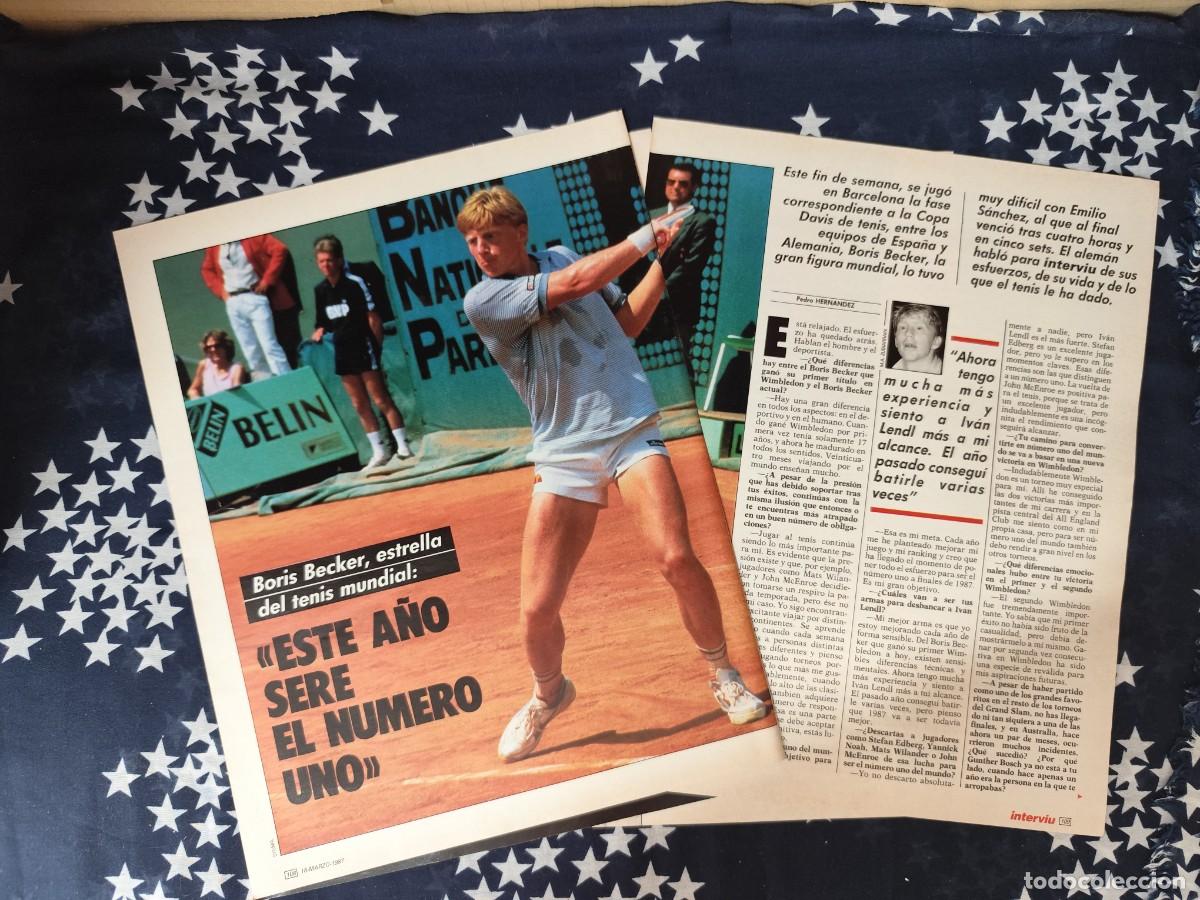 Coleccionismo de revista Intervi&uacute;: Boris Becker Este a&ntilde;o ser&eacute; n&uacute;mero uno Recorte/Cliping Revista Interviu 566 - 1987