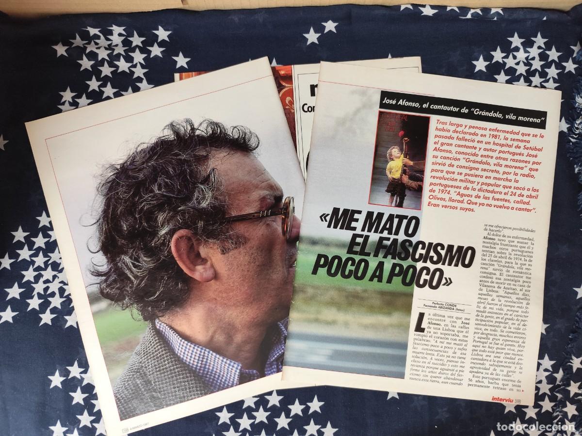 Coleccionismo de revista Intervi&uacute;: Jos&eacute; Alfonso Me mat&oacute; el fascismo poco a poco Recorte/Cliping Revista Interviu 564 - 1987