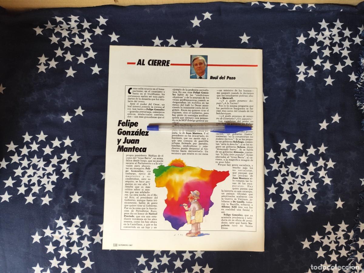 Colecionismo da Revista Intervi&uacute;: Al cierre Ra&uacute;l del Pozo Recorte/Cliping Revista Interviu 562 - 1987
