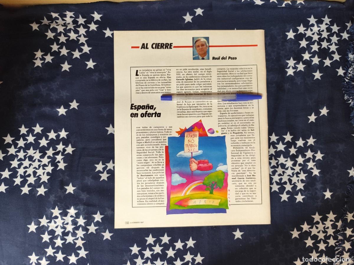 Coleccionismo de revista Intervi&uacute;: Al cierre Ra&uacute;l del Pozo Recorte/Cliping Revista Interviu 561 - 1987