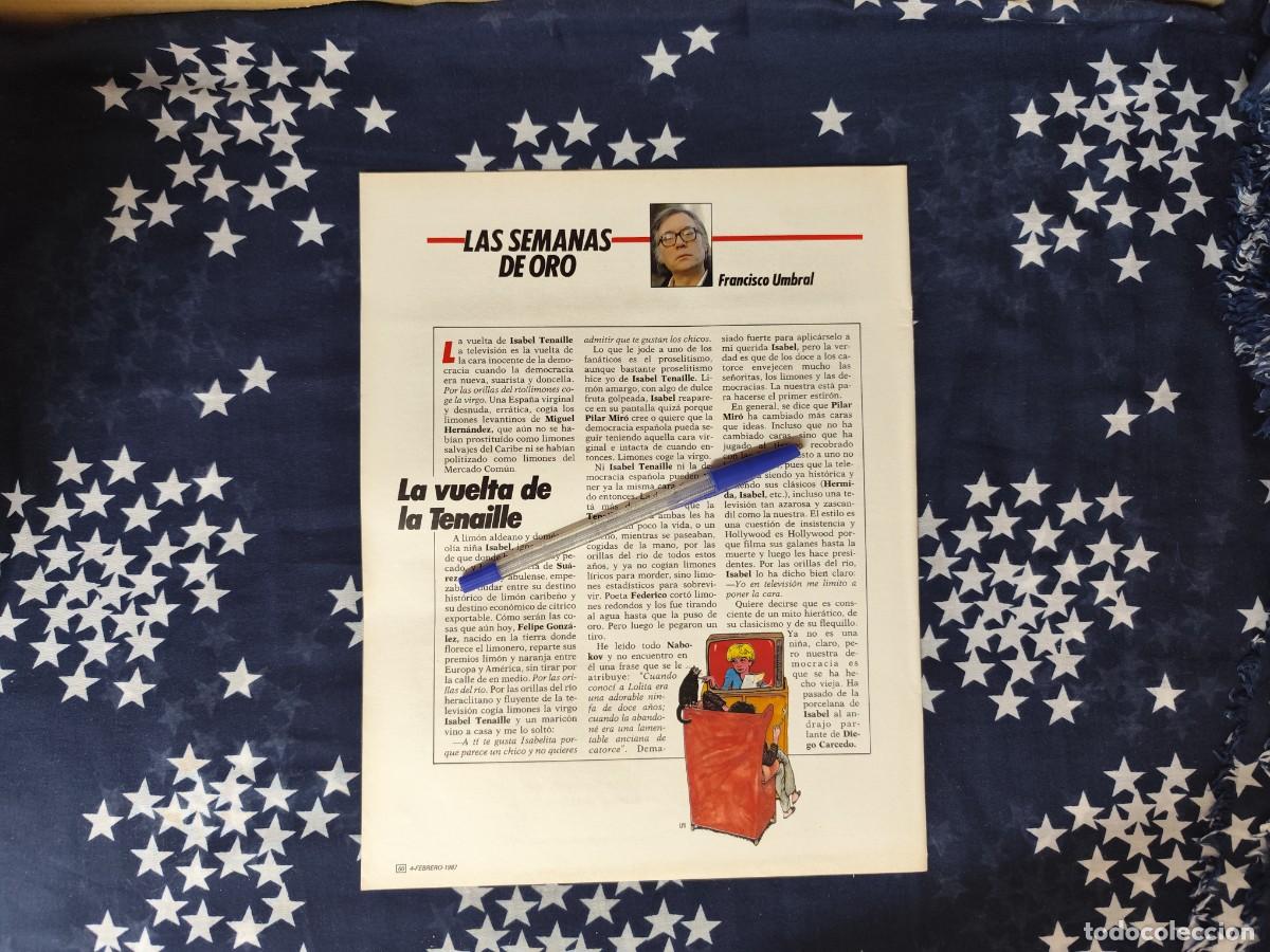 Coleccionismo de revista Intervi&uacute;: Las semanas de oro Fco Umbral Recorte/Cliping Revista Interviu 560 - 1987