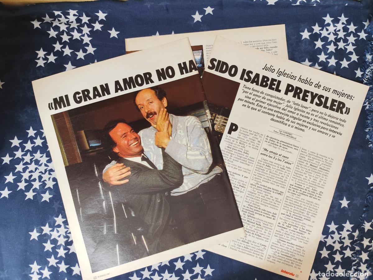 Coleccionismo de revista Intervi&uacute;: Julio Iglesias mi gran amor no ha sido Isabel Preysler Recorte/Cliping Revista Interviu 559 - 1987