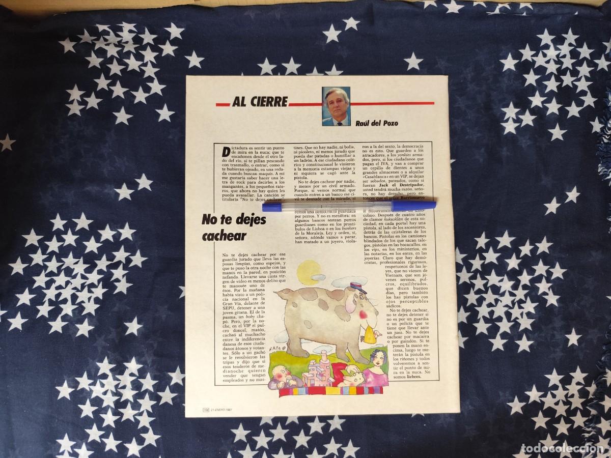Coleccionismo de revista Intervi&uacute;: Al cierre Ra&uacute;l del Pozo Recorte/Cliping Revista Interviu 558 - 1987