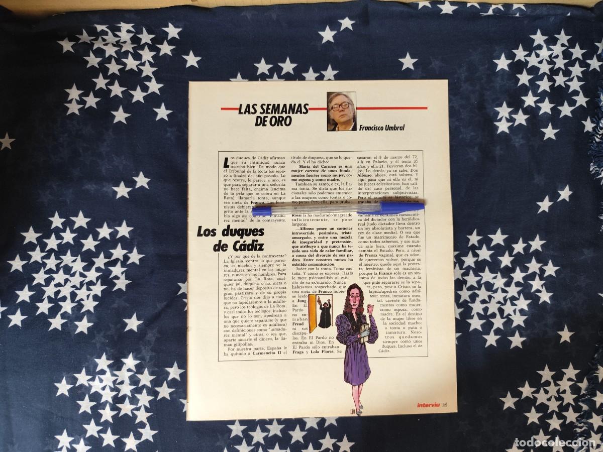 Coleccionismo de revista Intervi&uacute;: Las semanas de oro Fco Umbral Recorte/Cliping Revista Interviu 558 - 1987