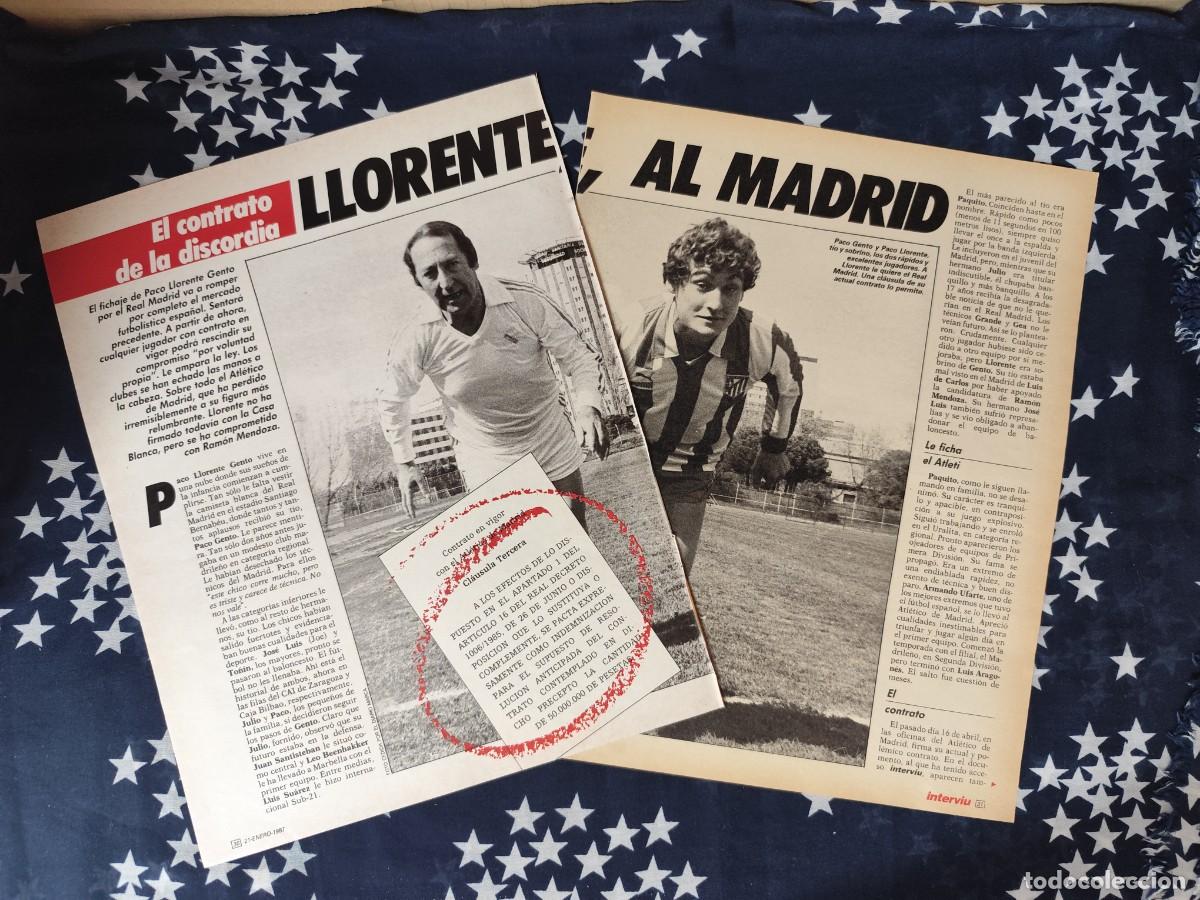 Coleccionismo de revista Intervi&uacute;: Llorente al Madrid Recorte/Cliping Revista Interviu 558 - 1987