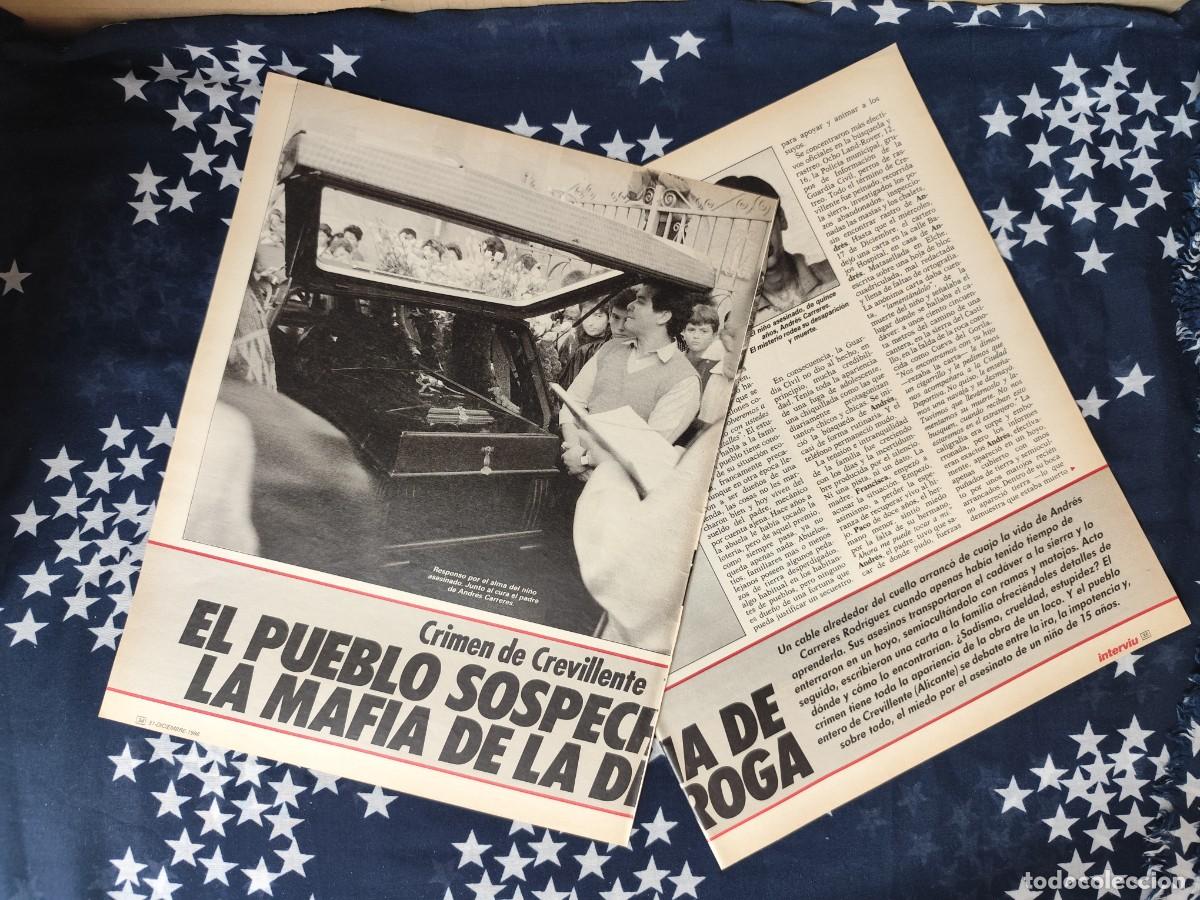 Coleccionismo de revista Intervi&uacute;: Crimen de Crevillente El pueblo sospecha de la mafia.. Recorte/Cliping Revista Interviu 555 - 1987