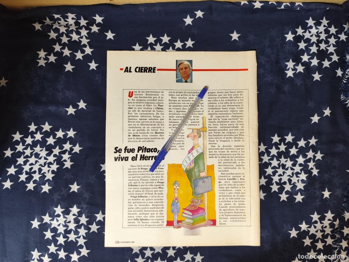 Coleccionismo de revista Intervi&uacute;: Al cierre Ra&uacute;l del Pozo Recorte/Cliping Revista Interviu 553 - 1986