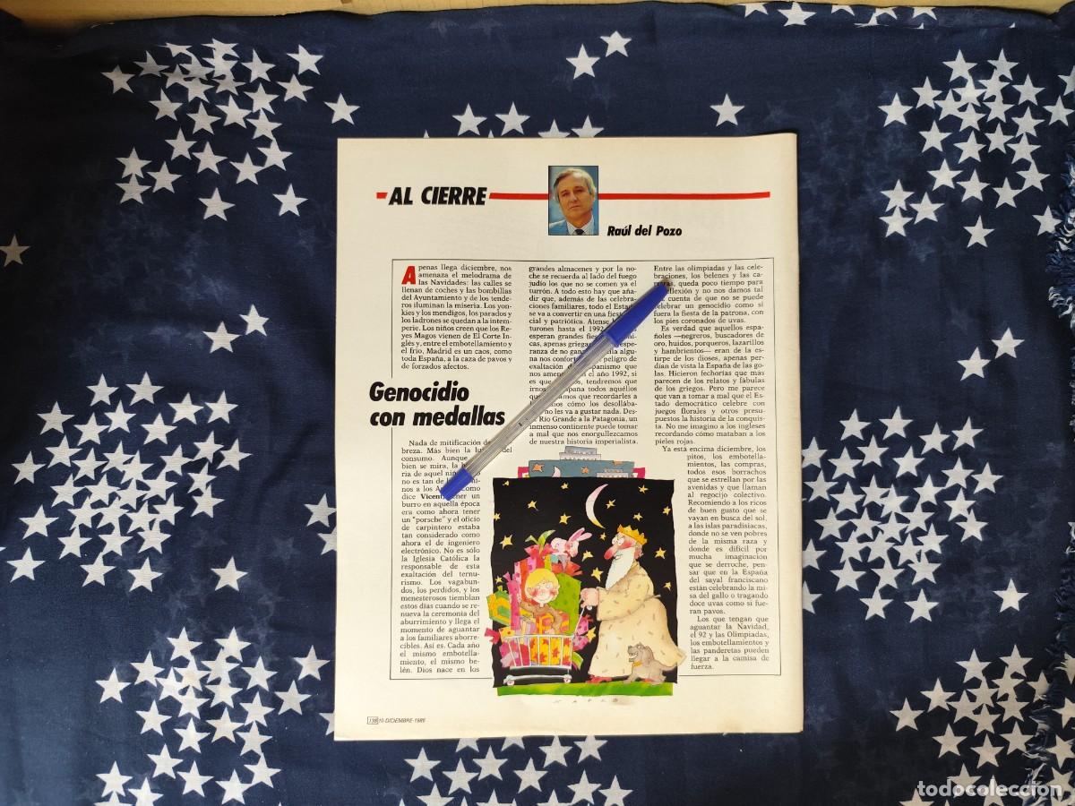 Coleccionismo de revista Intervi&uacute;: Al cierre Ra&uacute;l del Pozo Recorte/Cliping Revista Interviu 552 - 1986