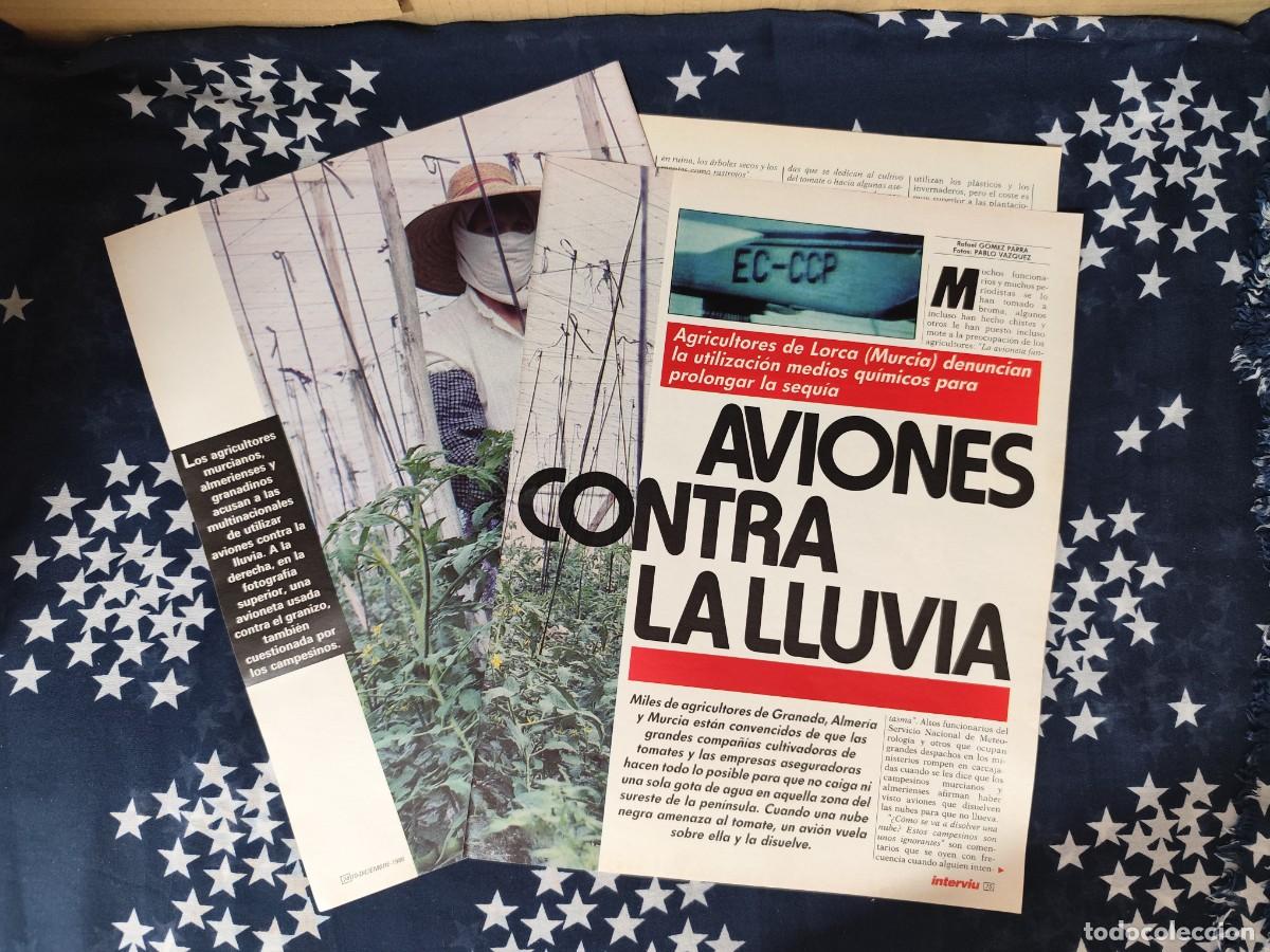 Coleccionismo de revista Intervi&uacute;: Aviones contra la lluvia Recorte/Cliping Revista Interviu 552 - 1986