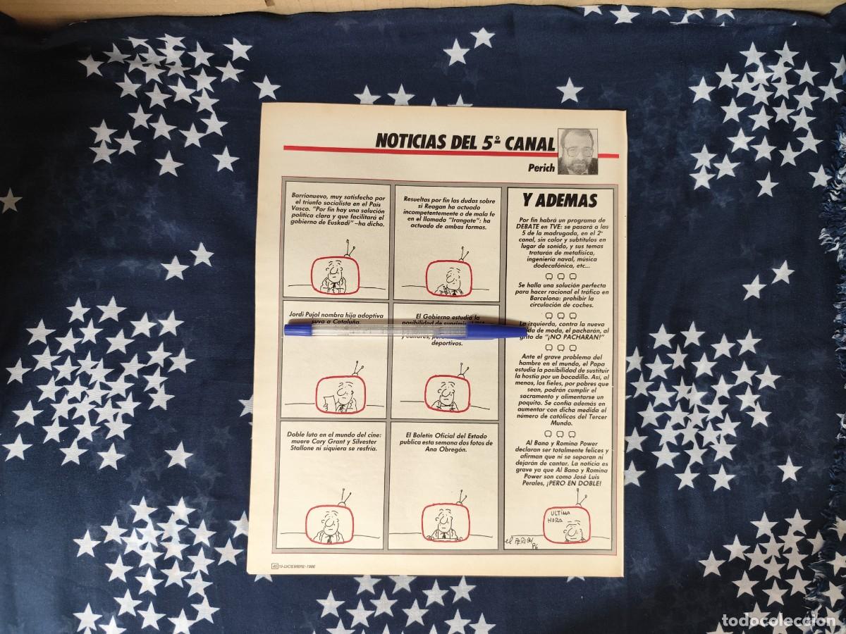 Coleccionismo de revista Intervi&uacute;: Noticias del 5&deg; canal Perich Recorte/Cliping Revista Interviu 552 - 1986