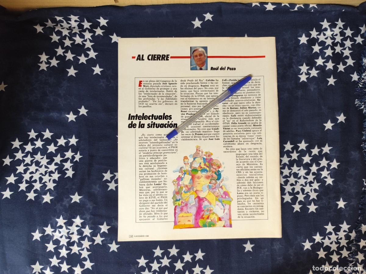 Coleccionismo de revista Intervi&uacute;: Al cierre Ra&uacute;l del Pozo Recorte/Cliping Revista Interviu 551 - 1986