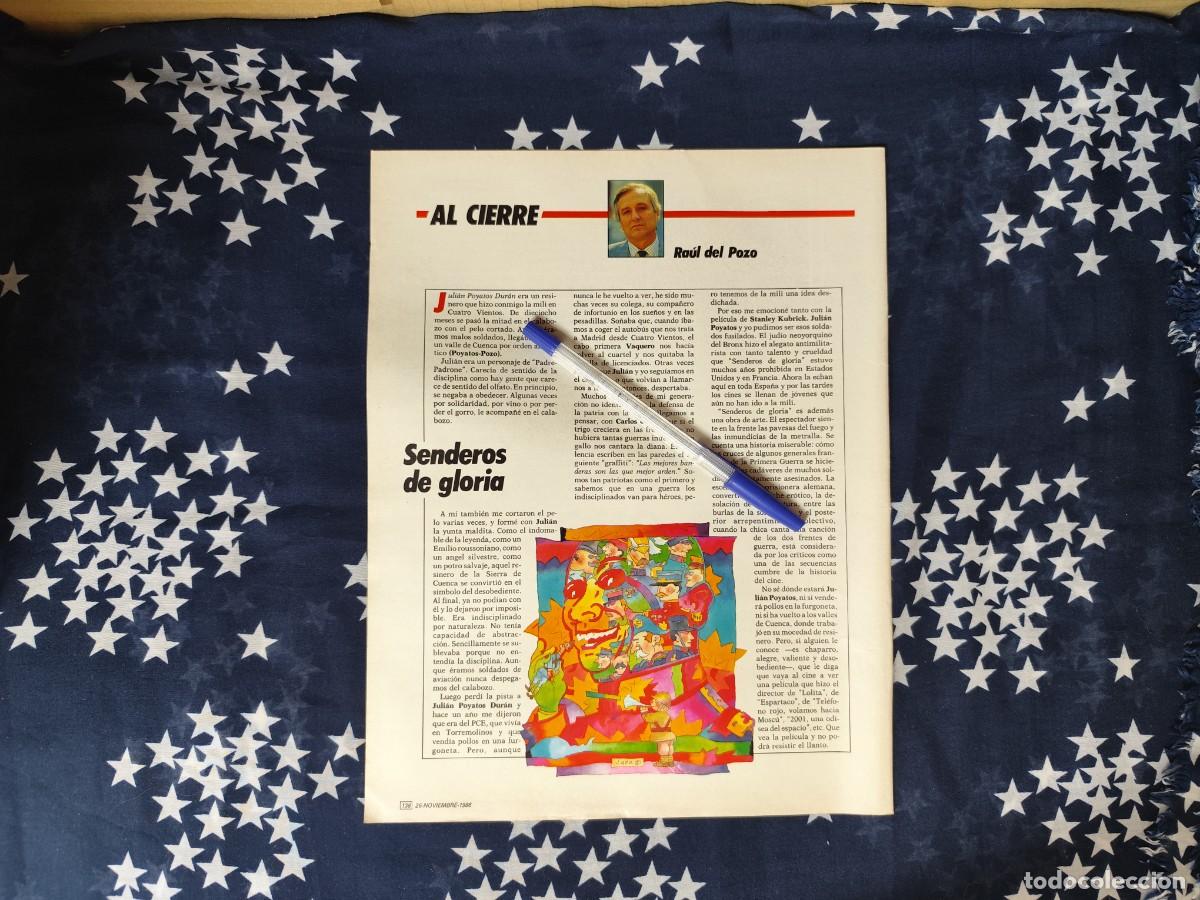Coleccionismo de revista Intervi&uacute;: Al cierre Ra&uacute;l del Pozo Recorte/Cliping Revista Interviu 550 - 1986