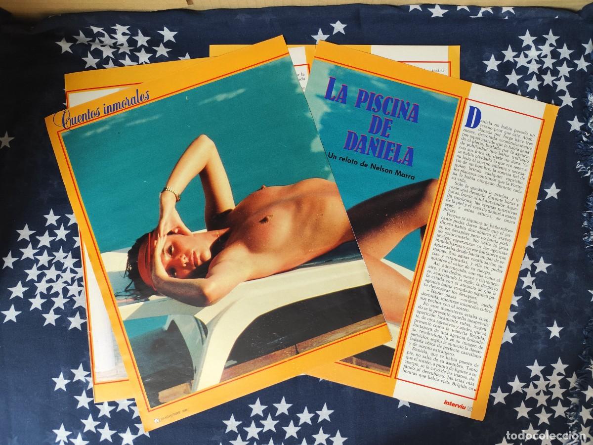 Coleccionismo de revista Intervi&uacute;: Cuentos inmorales La Piscina de Daniela Recort&eacute;/Cliping Revista Interviu 550 - 1986