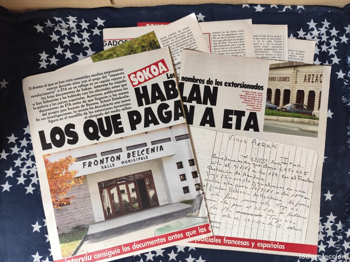 Coleccionismo de revista Intervi&uacute;: Sokoa Hablan los que pagan a ETA Recort&eacute;/Cliping Revista Interviu 550 - 1986