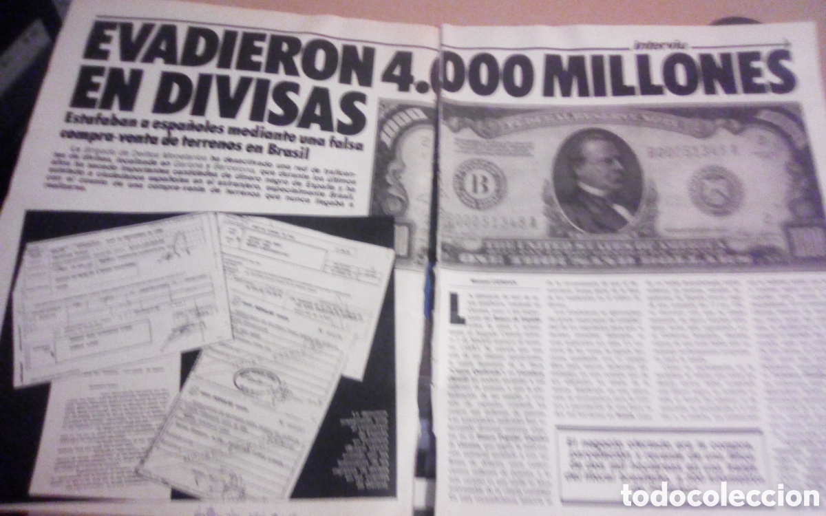 Coleccionismo de revista Intervi&uacute;: Evadieron 4000 millones. Cae una banda de estafadores de dividas en Gerona y Barcelona. Estafaban a
