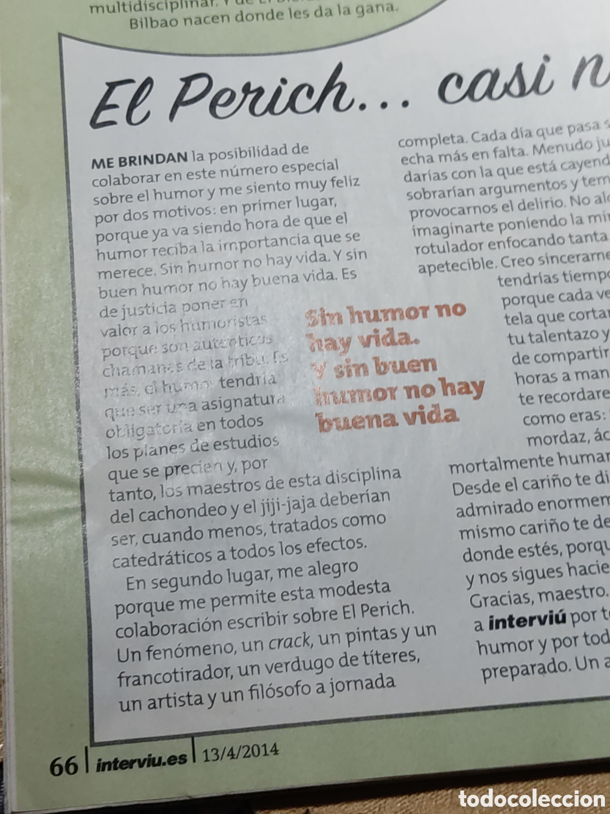 Coleccionismo de revista Intervi&uacute;: Un Interviu de risa - 2014 - 2015 - Foto 7