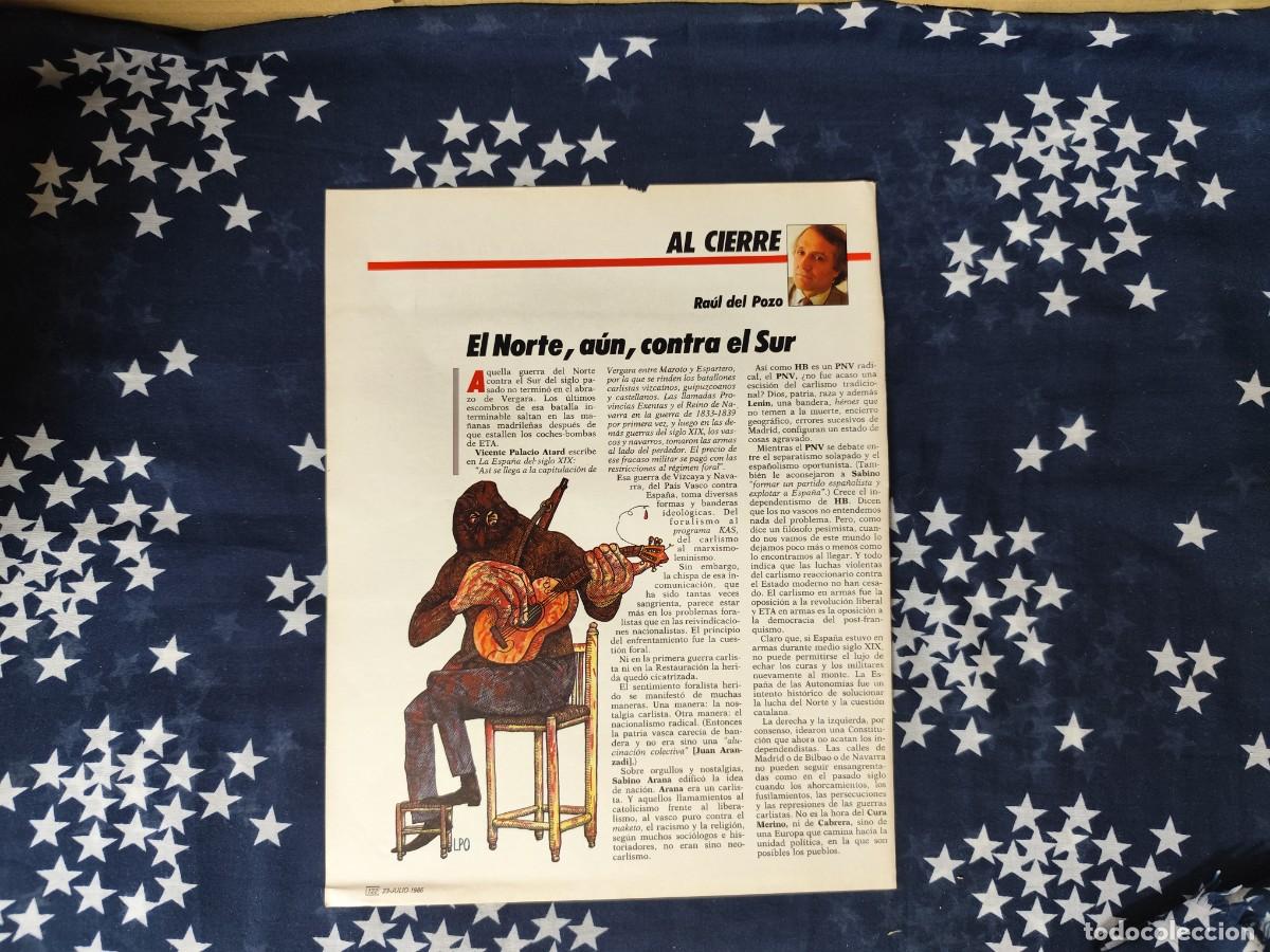 Coleccionismo de revista Intervi&uacute;: Al cierre Ra&uacute;l del Pozo Recorte/Cliping Revista Interviu 532-1986