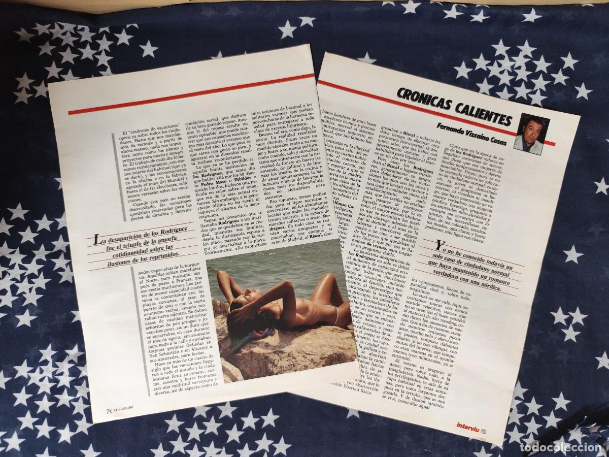 Collectionnisme de Magazine Intervi&uacute;: Cr&oacute;nicas calientes Fernando Vizca&iacute;no Casas Recorte/Cliping Revista Interviu 532-1986