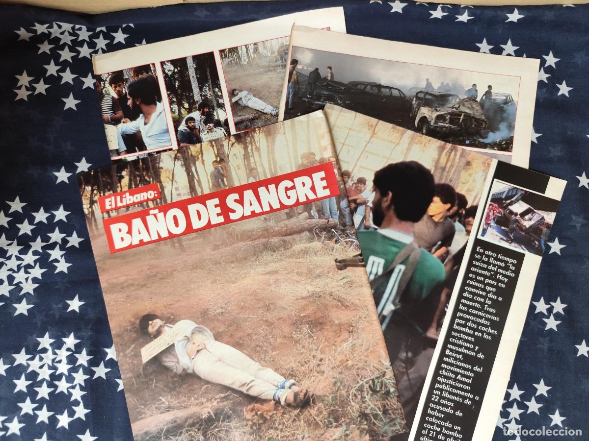 Coleccionismo de revista Intervi&uacute;: El L&iacute;bano Ba&ntilde;o de sangre Recorte/Cliping Revista Interviu 535-1986
