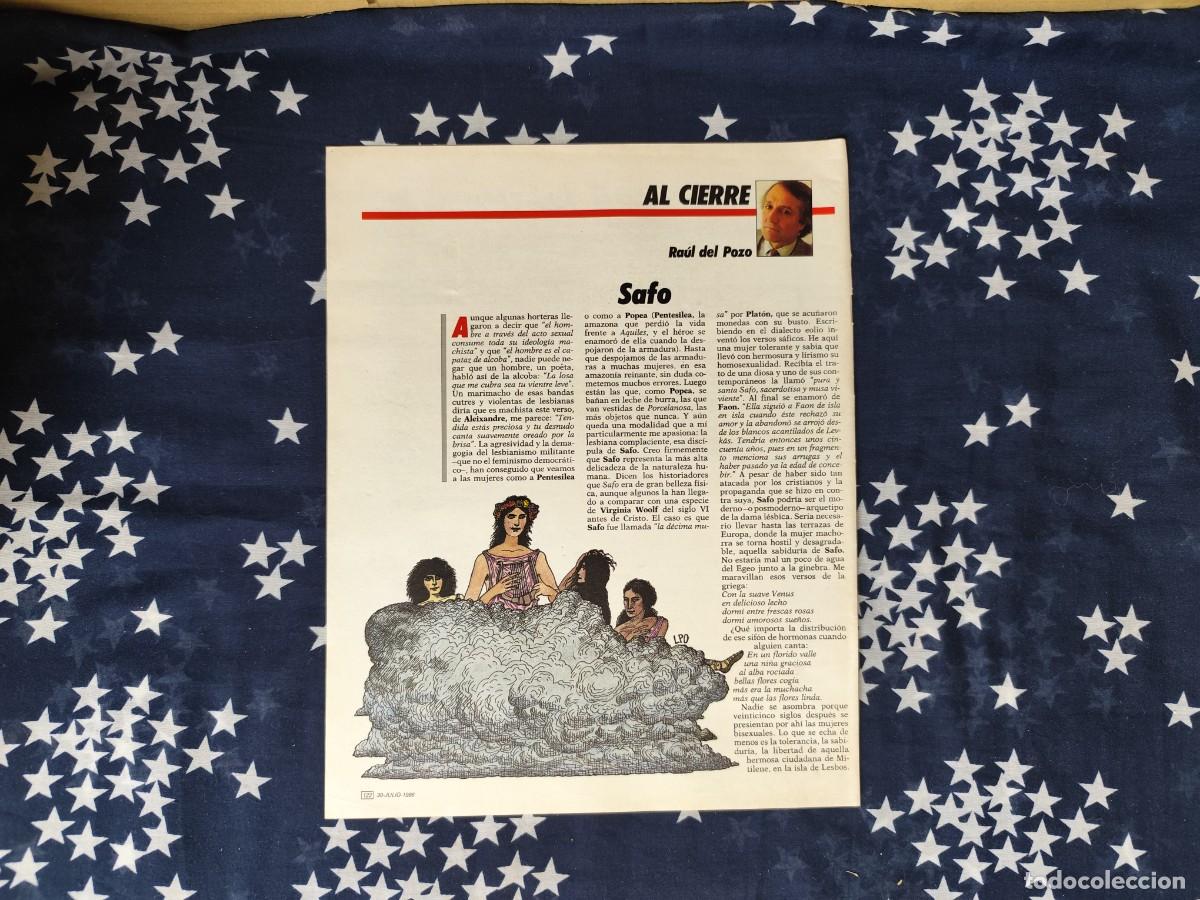 Coleccionismo de revista Intervi&uacute;: Al cierre Ra&uacute;l del Pozo .Recorte/Cliping Revista Interviu 533-1986