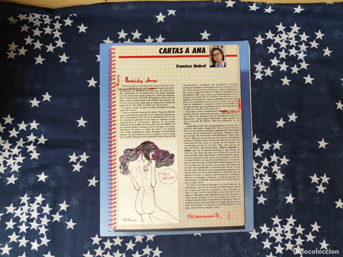 Coleccionismo de revista Intervi&uacute;: Cartas a Ana Francisco Umbral.Recorte/Cliping Revista Interviu 533-1986