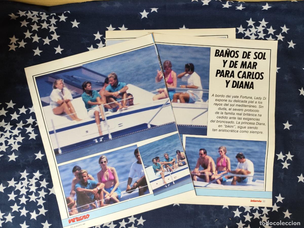 Coleccionismo de revista Intervi&uacute;: Ba&ntilde;os de sol para Carlos y Diana.Recorte/Cliping Revista Interviu 536-1986