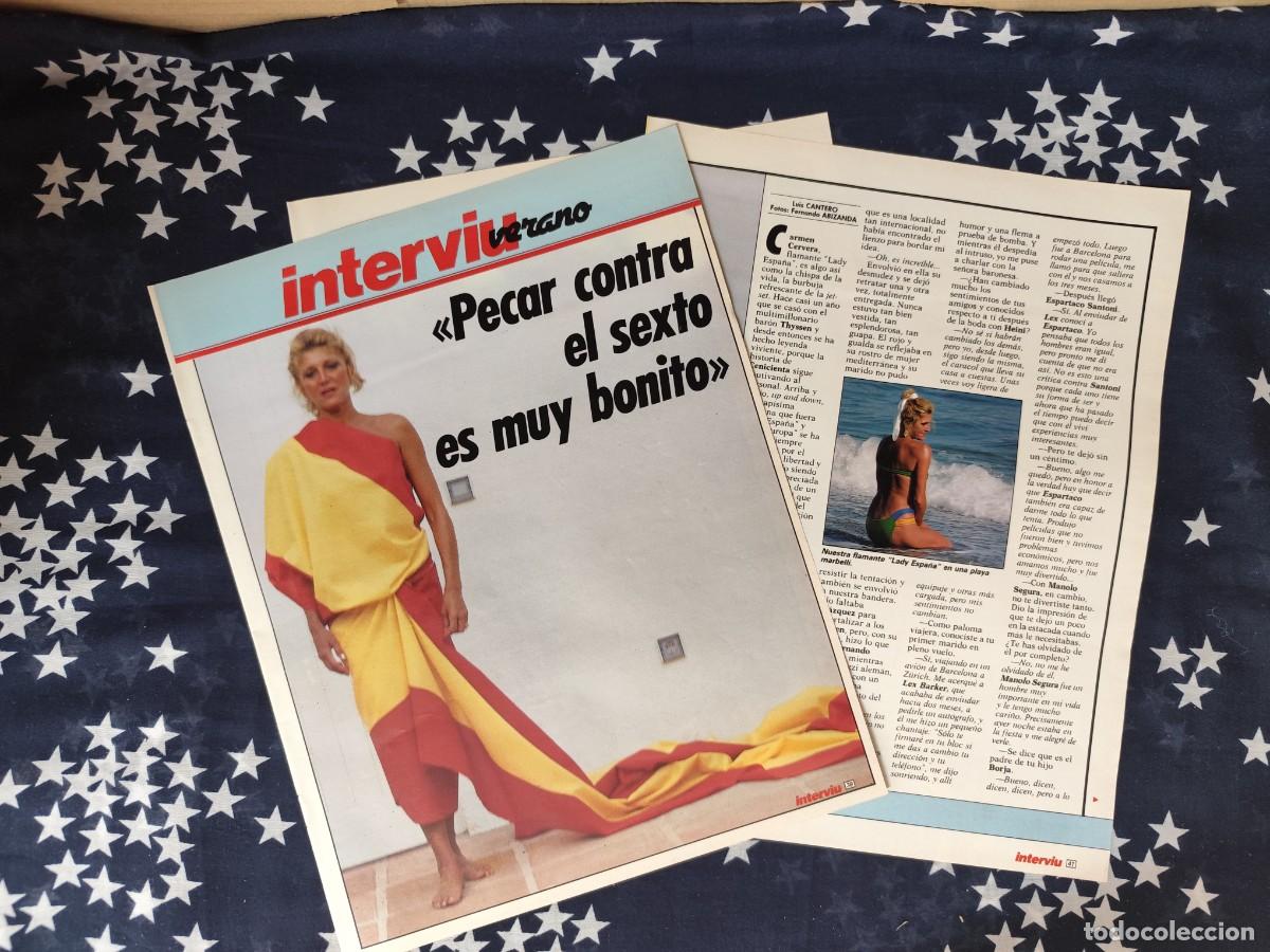 Coleccionismo de revista Intervi&uacute;: Carmen Cervera Lady Espa&ntilde;a. Recorte/Cliping Revista Interviu 536-1986