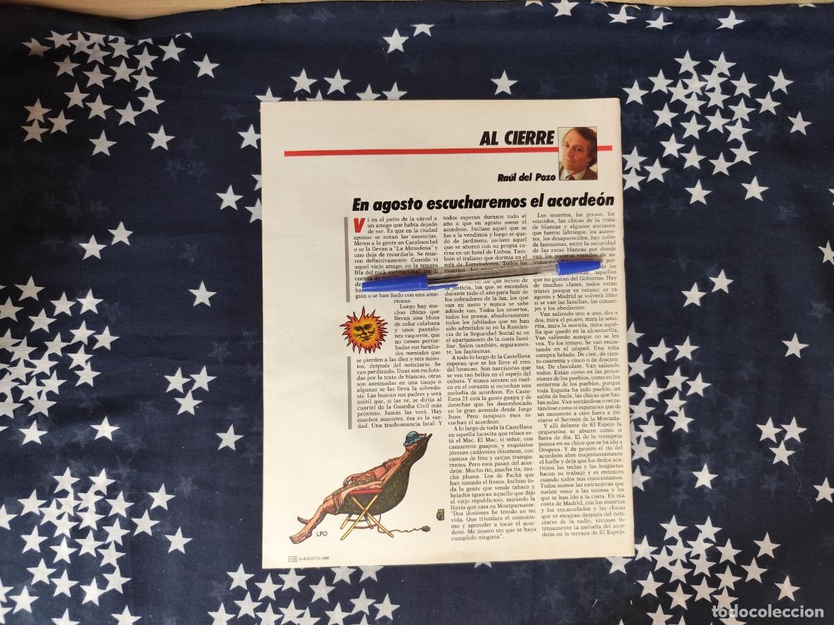 Coleccionismo de revista Intervi&uacute;: Al cierre Ra&uacute;l del Pozo Recorte/Cliping Revista Interviu 534-1986