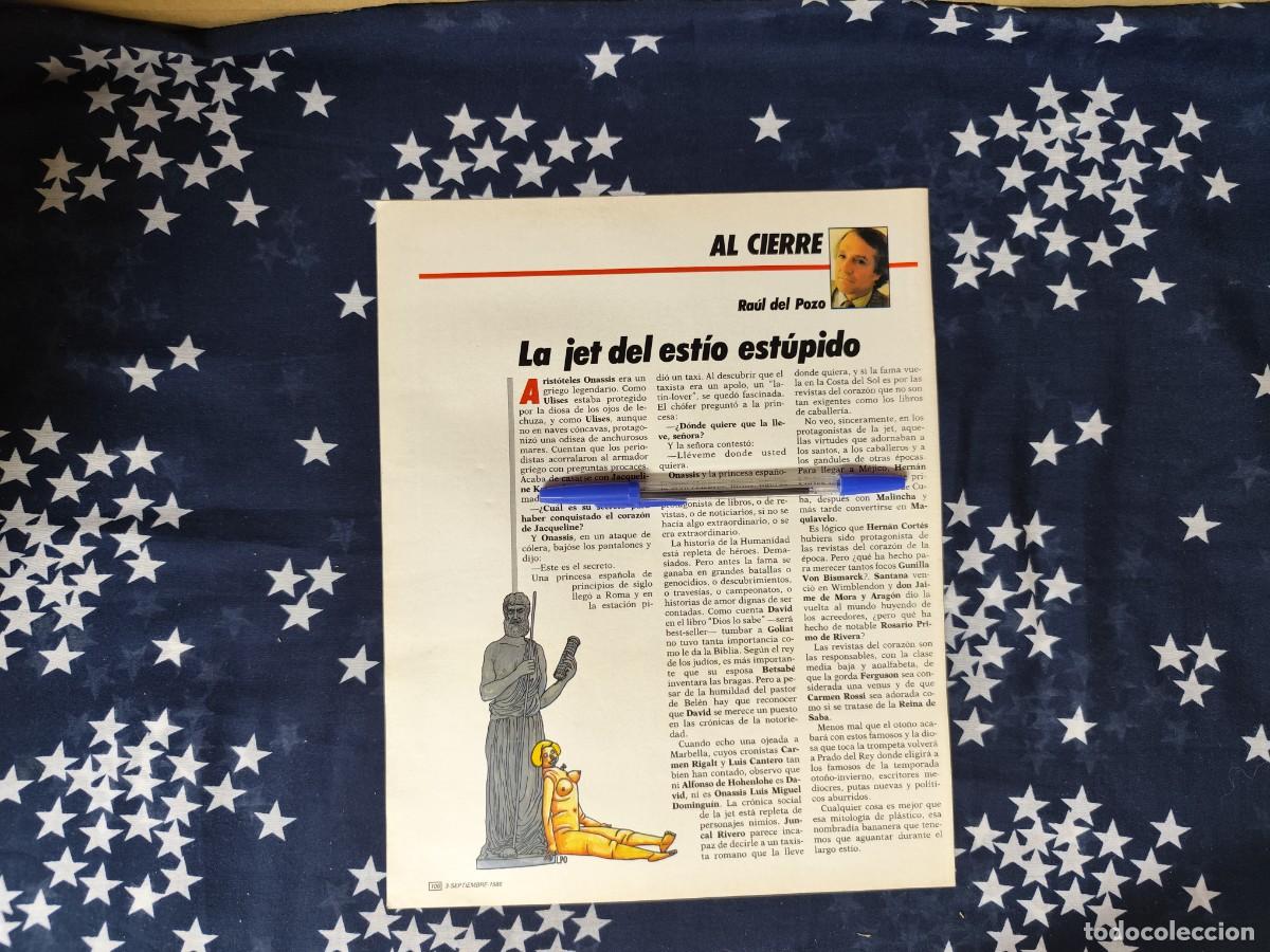 Coleccionismo de revista Intervi&uacute;: Al cierre Ra&uacute;l del Pozo Recorte/Cliping Revista Interviu 538-1986
