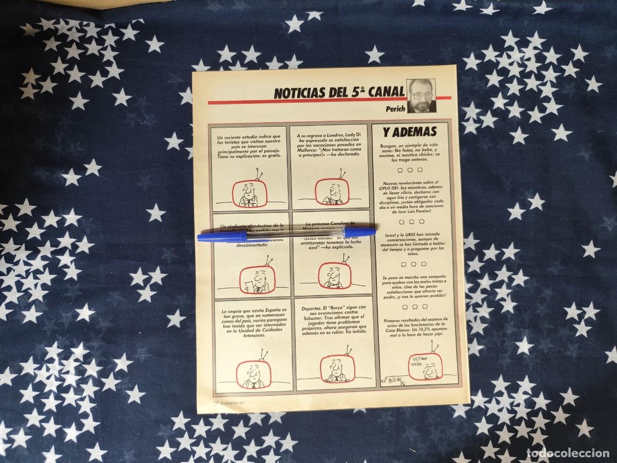 Coleccionismo de revista Intervi&uacute;: Noticias del 5&deg; canal Perich .Recorte/Cliping Revista Interviu 537-1986