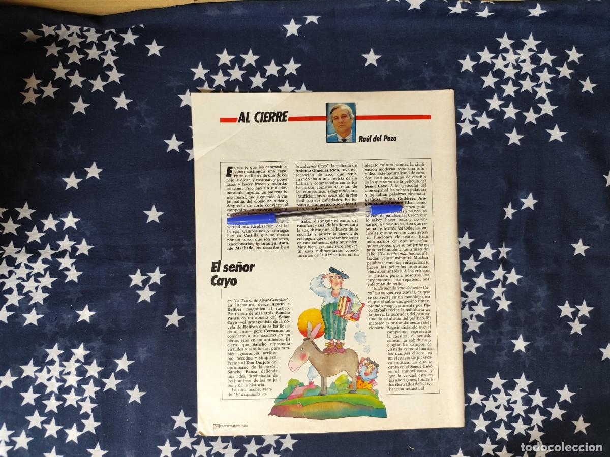 Coleccionismo de revista Intervi&uacute;: .Al cierre Ra&uacute;l del Pozo Recorte/Cliping Revista Interviu 538-1986