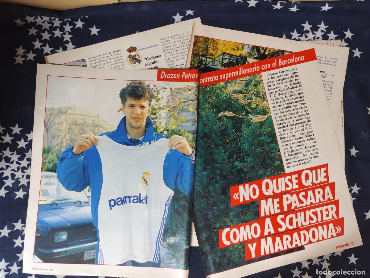 Coleccionismo de revista Intervi&uacute;: Drazen Petrovic ficha por el Real Madrid Recorte/Cliping Revista Interviu 548-1986