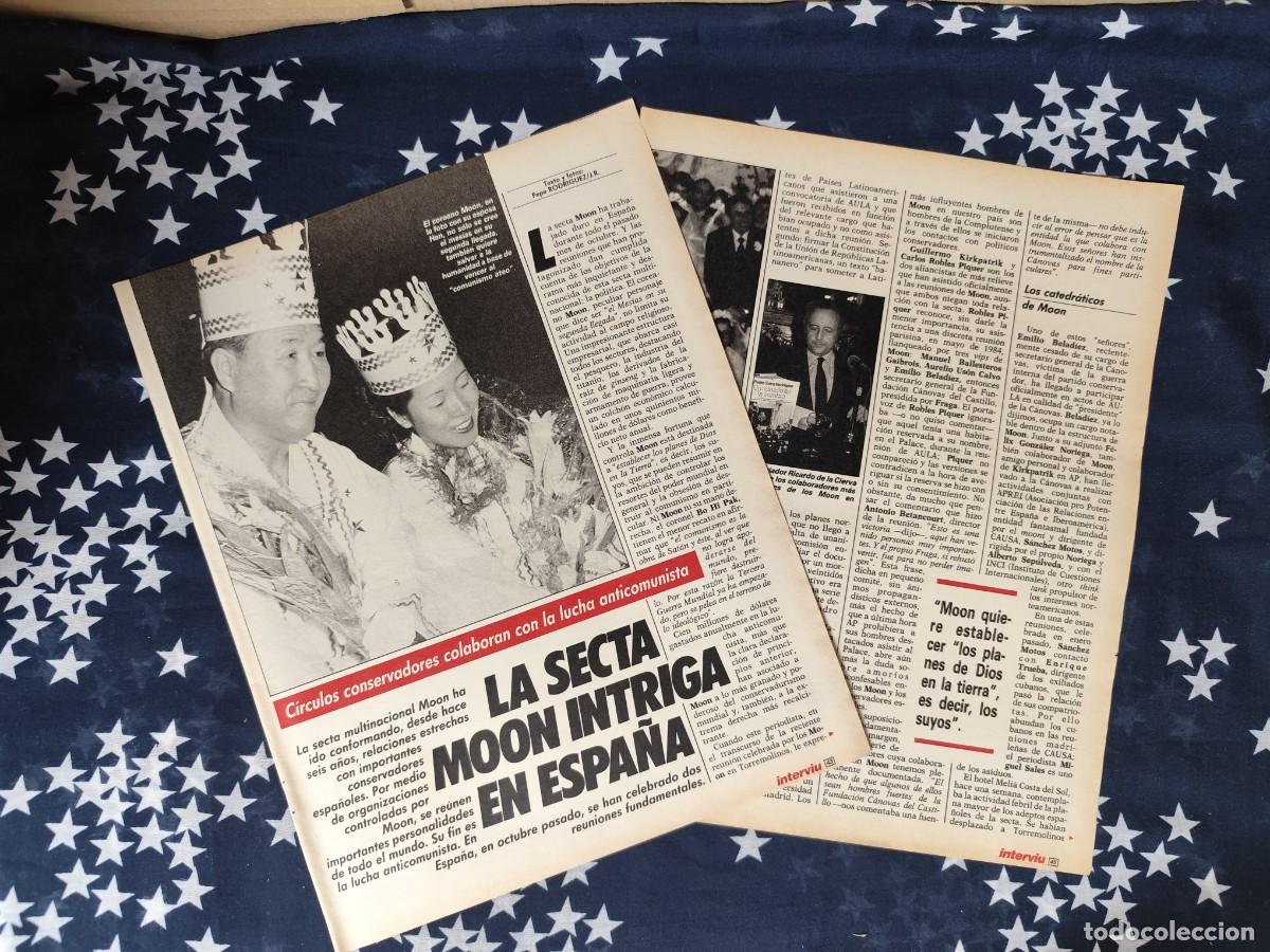 Coleccionismo de revista Intervi&uacute;: La secta Moon intriga en Espa&ntilde;a Recorte/Cliping Revista Interviu 548-1986